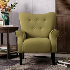 Modern Accent Chair for Living Room – High Back Upholstered Wingback Armchair with Wooden Legs, Padded for Ultimate Comfort