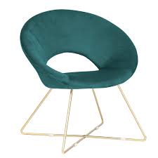 Stylish green velvet accent chair with gold-plated metal legs, ergonomic backrest, and soft sponge cushions for ultimate comfort and modern elegance. Ideal for living rooms, bedrooms, and offices.