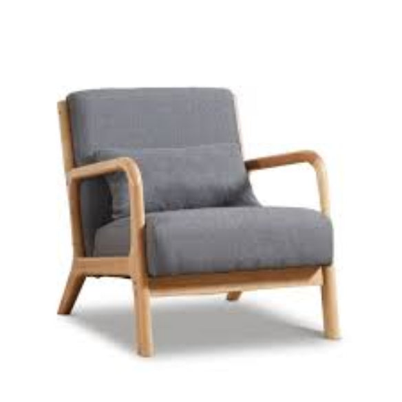 Grey accent chairs with soft fabric, high-density cushions, and ergonomic low-back design, providing comfort and support for long relaxation sessions. Durable solid wood frame and protective footpads for stability and floor protection. Ideal for living rooms, bedrooms, and home offices. Easy to assemble and maintain.
