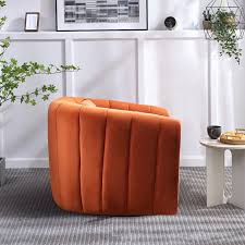 Swivel Barrel Chairs with Plush Pillows – Velvet Accent Chairs, Comfy Round Armchairs, Ideal for Stylish Living Room Seating