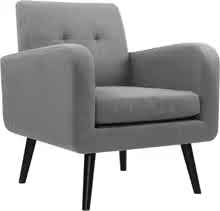 Mid-Century Modern Accent Chair – Single Living Room Armchair with Stylish Fabric Upholstery