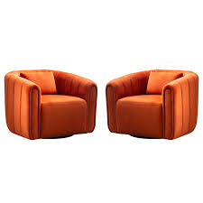 Swivel Barrel Chairs with Plush Pillows – Velvet Accent Chairs, Comfy Round Armchairs, Ideal for Stylish Living Room Seating