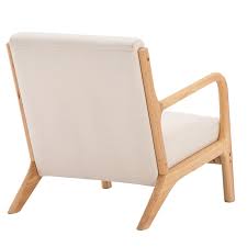 Beige low-back accent chairs with plush cushions and breathable fabric for comfort. Ergonomic design with added pillows for back and neck support. Durable solid wood frame, supports up to 250 lbs, and includes footpads to protect floors. Perfect for living rooms, bedrooms, or offices, offering lasting comfort and style.