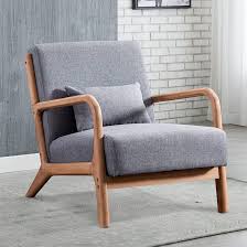 Grey accent chairs with soft fabric, high-density cushions, and ergonomic low-back design, providing comfort and support for long relaxation sessions. Durable solid wood frame and protective footpads for stability and floor protection. Ideal for living rooms, bedrooms, and home offices. Easy to assemble and maintain.