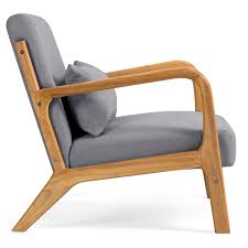 Grey accent chairs with soft fabric, high-density cushions, and ergonomic low-back design, providing comfort and support for long relaxation sessions. Durable solid wood frame and protective footpads for stability and floor protection. Ideal for living rooms, bedrooms, and home offices. Easy to assemble and maintain.