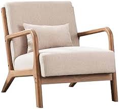 Beige low-back accent chairs with plush cushions and breathable fabric for comfort. Ergonomic design with added pillows for back and neck support. Durable solid wood frame, supports up to 250 lbs, and includes footpads to protect floors. Perfect for living rooms, bedrooms, or offices, offering lasting comfort and style.