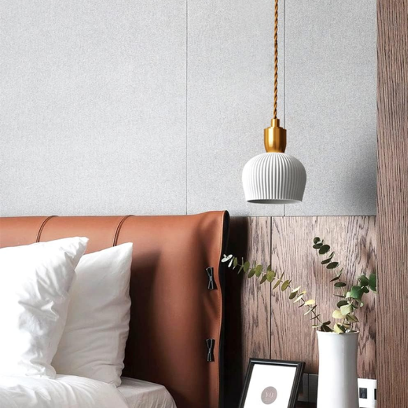 Elegant ceramic chandelier with bronze and brass accents, E27 light fixture for dining room or living room.