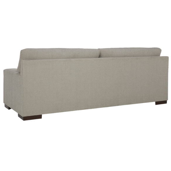 Grey 3-seater sofa with a clean-lined modern silhouette, plush reversible cushions, and durable polyester upholstery—ideal for casual and contemporary living spaces.
