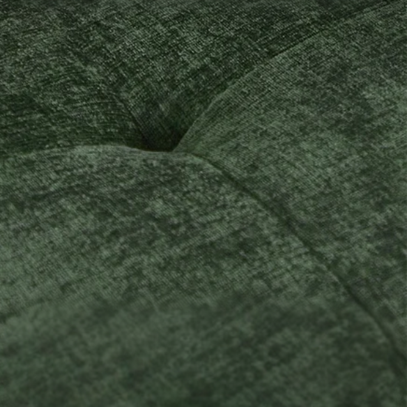 Green chenille loveseat with tufted back, square arms, wooden legs, USB charging ports, and removable washable cushions—ideal for modern and eclectic living spaces