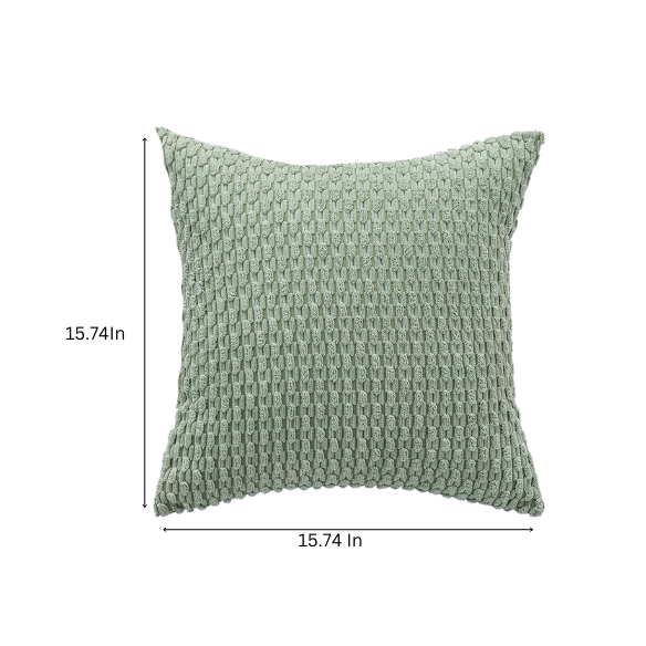 Green Striped Corduroy Throw Pillow Cover – Modern Boho Style with Zipper Closure, Multiple Sizes Available