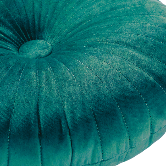 Green Velvet Round Throw Pillow – Plush, Elegant, Decorative Cushion for Sofa or Bed