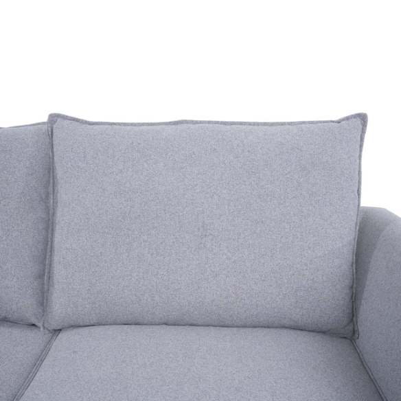Grey 3-piece modular sofa with storage, flared arms, and deep seating — ideal for small apartments and contemporary interiors.