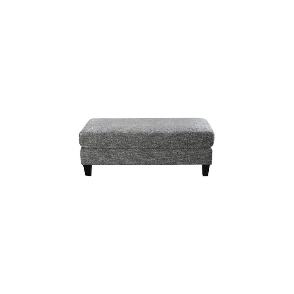 4-piece grey modular sectional sofa with dual chaises, chenille upholstery, flared arms, and accent pillows