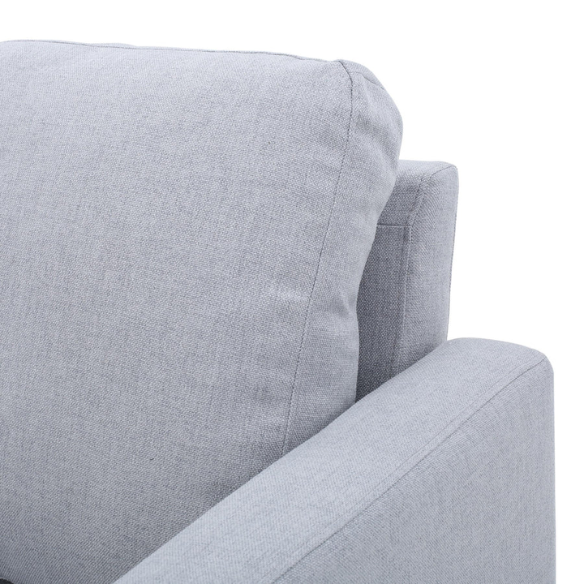 Light grey 5-piece modular sectional sofa set with ottoman and dark wood legs for modern living rooms