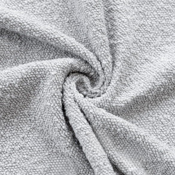 Light grey boucle throw pillow cover with soft loop texture, 18x18 inches – modern cozy accent for sofa, bed, or armchair