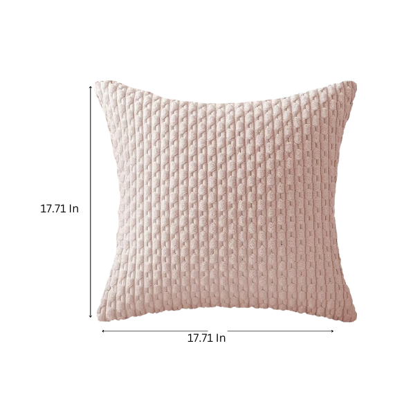 Light Pink Striped Corduroy Throw Pillow Cover – Modern Boho Style, Zipper Closure, Machine Washable, Soft Polyester Material, Available in Multiple Sizes