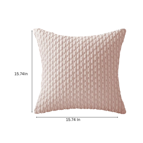 Light Pink Striped Corduroy Throw Pillow Cover – Modern Boho Style, Zipper Closure, Machine Washable, Soft Polyester Material, Available in Multiple Sizes
