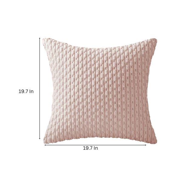 Light Pink Striped Corduroy Throw Pillow Cover – Modern Boho Style, Zipper Closure, Machine Washable, Soft Polyester Material, Available in Multiple Sizes