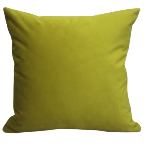 Set of two lime green square throw pillows with corded edges and hidden zipper, perfect for modern, eclectic, or vibrant home décor