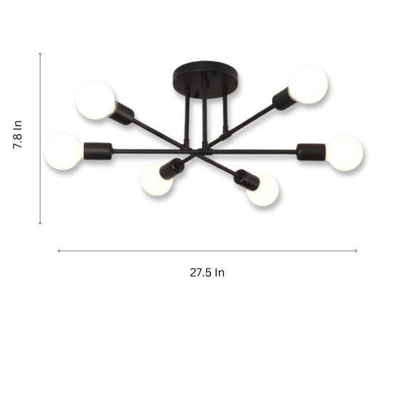 Minimalist black pendant light with gold accents, AC powered, ceiling mount.