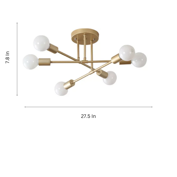 Minimalist gold pendant light fixture for living room and bedroom, AC powered, ceiling mount, paper material.