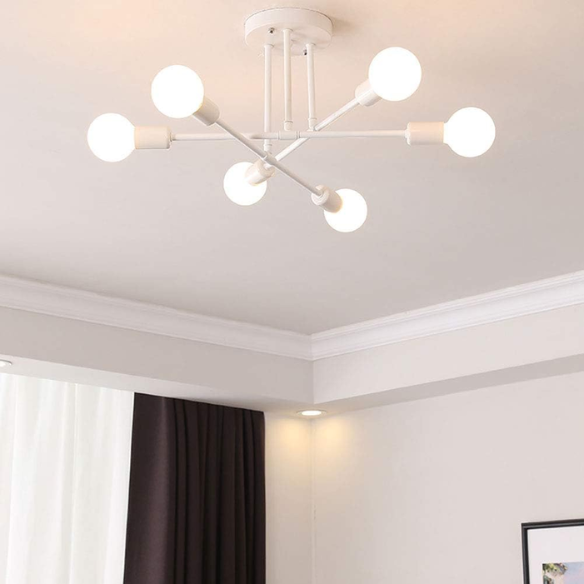 Minimalist white pendant light fixture for living room and bedroom, AC powered, ceiling mount, paper material.