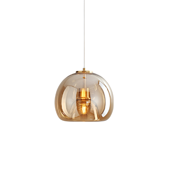 Modern minimalist glass ball chandelier with matte retro base for stylish home lighting.