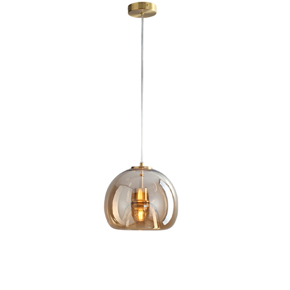 Modern minimalist glass ball chandelier with matte retro base for stylish home lighting.