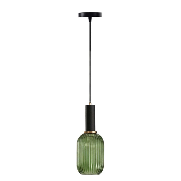 Modern green glass pendant light with frosted smoke green shade and brass finish for contemporary decor.