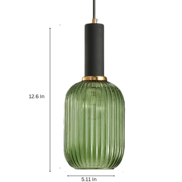 Modern green glass pendant light with frosted smoke green shade and brass finish for contemporary decor.