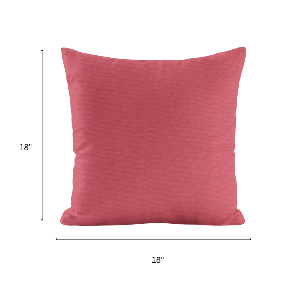 Set of two muted red square throw pillows with corded edges and hidden zipper, perfect for modern or transitional indoor décor