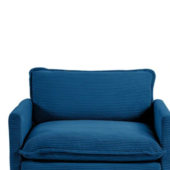 Navy Blue Corduroy Loveseat Sofa – Modern 2-Seater Upholstered Couch with Soft Foam Cushions, Removable Covers, and Sturdy Wood-Metal Frame for Living Room or Small Spaces