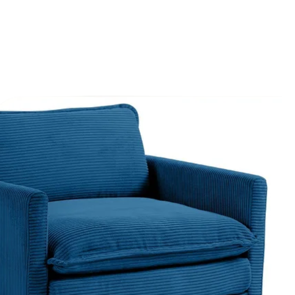 Navy Blue Corduroy Loveseat Sofa – Modern 2-Seater Upholstered Couch with Soft Foam Cushions, Removable Covers, and Sturdy Wood-Metal Frame for Living Room or Small Spaces