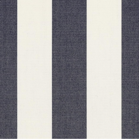Navy blue and white striped accent pillow – reversible, weather-resistant, and overstuffed with polyester fill; perfect for indoor and outdoor use on patios, porches, or sofas.