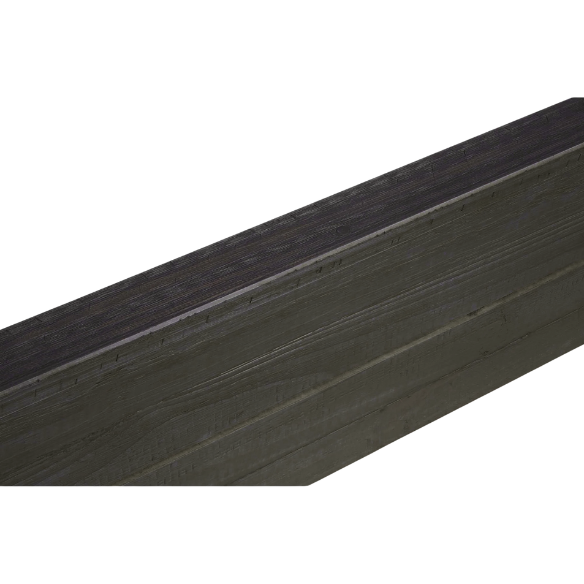 Rustic solid wood queen size bed frame in black finish with farmhouse plank headboard and distressed wood grain texture