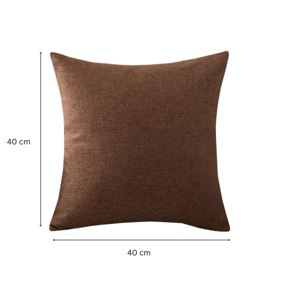 Brown Cotton Linen Throw Pillow Cover – Decorative Square Cushion Case with Hidden Zipper for Sofa, Bed, or Living Room (Available in 4 Sizes)