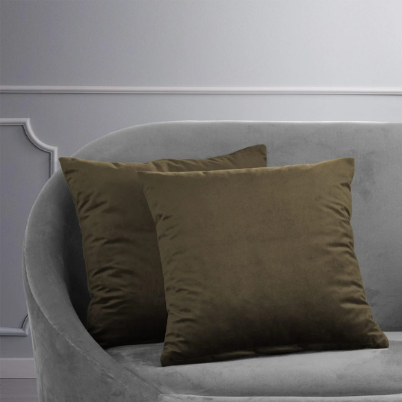 Set of 2 luxury dark brown pillow covers with zipper closure for modern home decor, perfect for living rooms, bedrooms, and sofas.