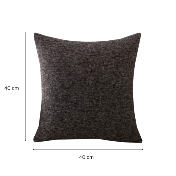 Dark Grey Cotton Linen Throw Pillow Cover – Square Decorative Cushion Case with Hidden Zipper for Sofa, Bed, or Living Room Decor (Available in 4 Sizes)