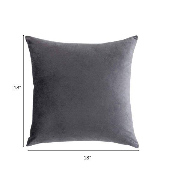 Set of 2 dark grey pillow covers with zipper closure, modern and elegant design for sofas, beds, and home decor accents.