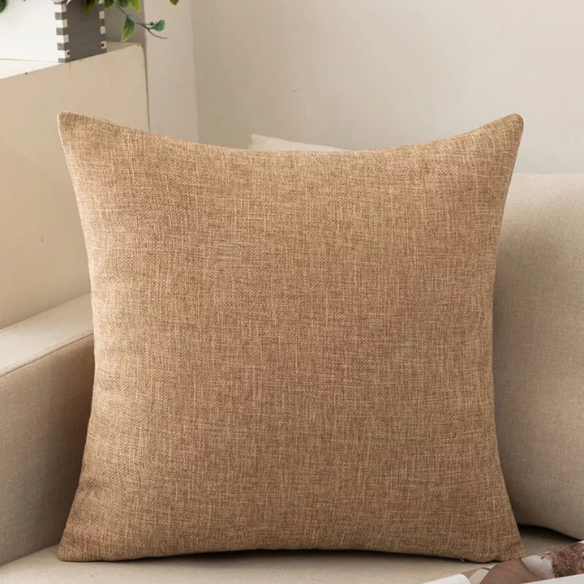 Hemp Cotton Linen Throw Pillow Cover – Square Decorative Cushion Case with Hidden Zipper for Sofa, Bed, or Living Room (Available in 4 Sizes)