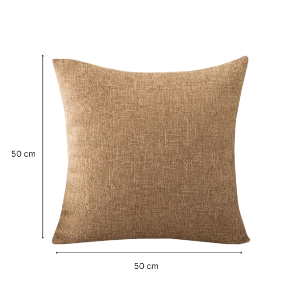 Hemp Cotton Linen Throw Pillow Cover – Square Decorative Cushion Case with Hidden Zipper for Sofa, Bed, or Living Room (Available in 4 Sizes)