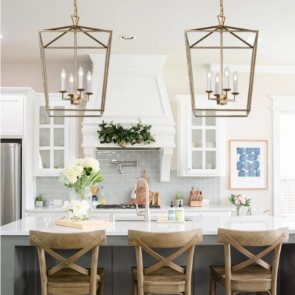 H25 x W17 large iron cage chandelier in aged gold or matte black, featuring a medieval-inspired candle-style design for dining rooms, foyers, or entryways