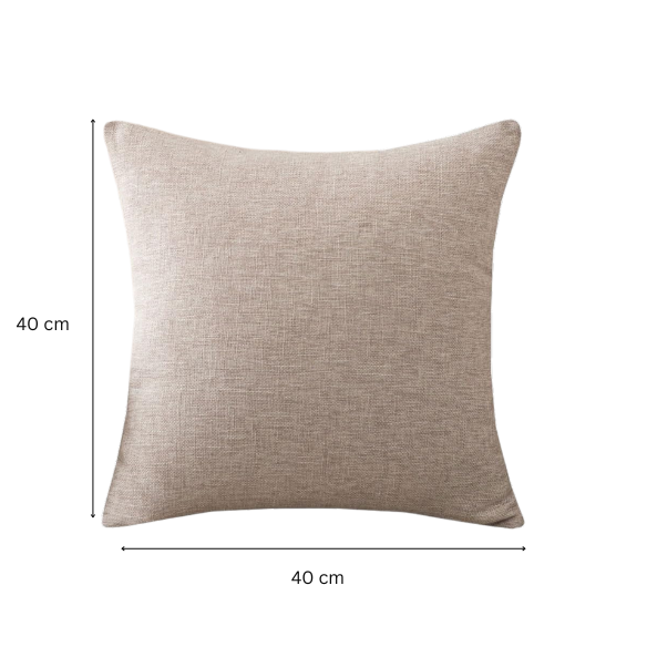 Light Grey Cotton Linen Throw Pillow Cover – Soft Square Decorative Cushion Case with Hidden Zipper for Sofa or Bed (Available in 4 Sizes)