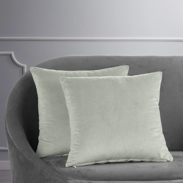 Set of 2 luxury light grey pillow covers with zipper closure for modern home decor, perfect for living rooms, bedrooms, and sofas.