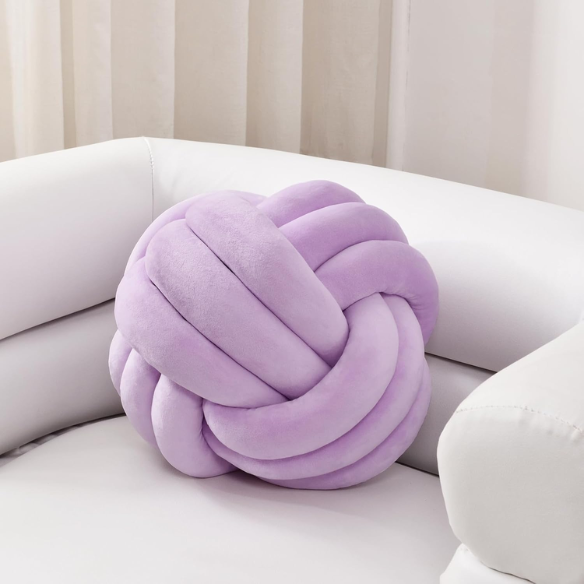 Lilac Geometric Decorative Throw Pillow – Soft Modern Cushion for Sofa, Bed, or Home Decor (22 cm & 28 cm Sizes)
