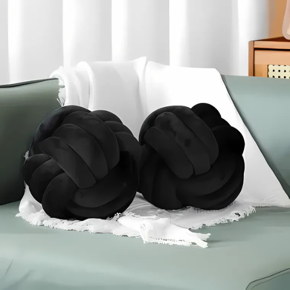 Midnight black geometric decorative pillow cover in plush polyester, available in 22 cm and 28 cm sizes. Modern cushion cover for sofa, bed, or holiday decor.