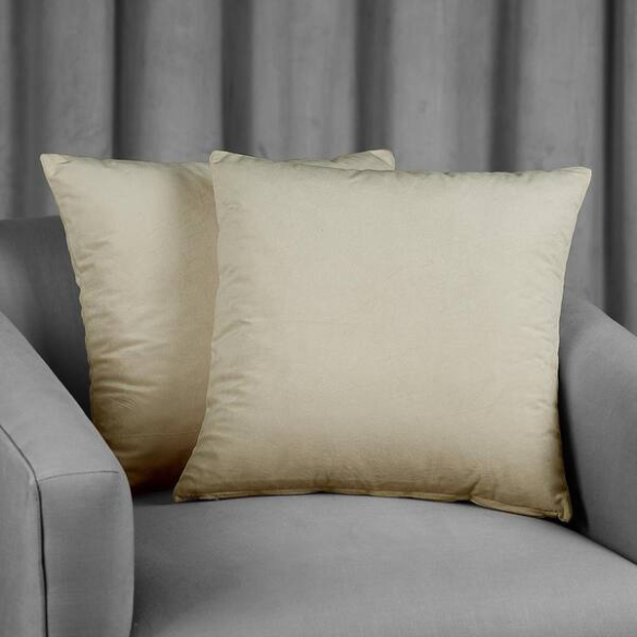 Set of 2 luxury muted yellow pillow covers with zipper closure for modern home decor, perfect for living rooms, bedrooms, and sofas.