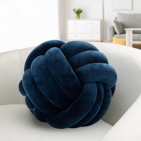 Navy Blue Geometric Decorative Throw Pillow – Modern Plush Cushion for Sofa, Bed, or Home Decor (22 cm & 28 cm Sizes)