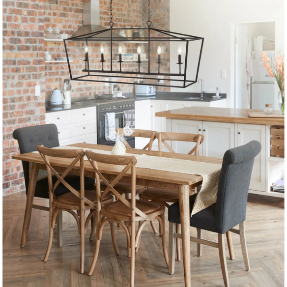 Oil rubbed bronze lantern-style pendant light with exposed LED bulb and adjustable hanging chain, ideal for kitchens, dining rooms, or hallways