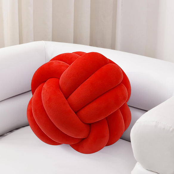 Red Geometric Decorative Throw Pillow – Bold Modern Cushion for Sofa, Bed, or Home Decor (22 cm & 28 cm Sizes)